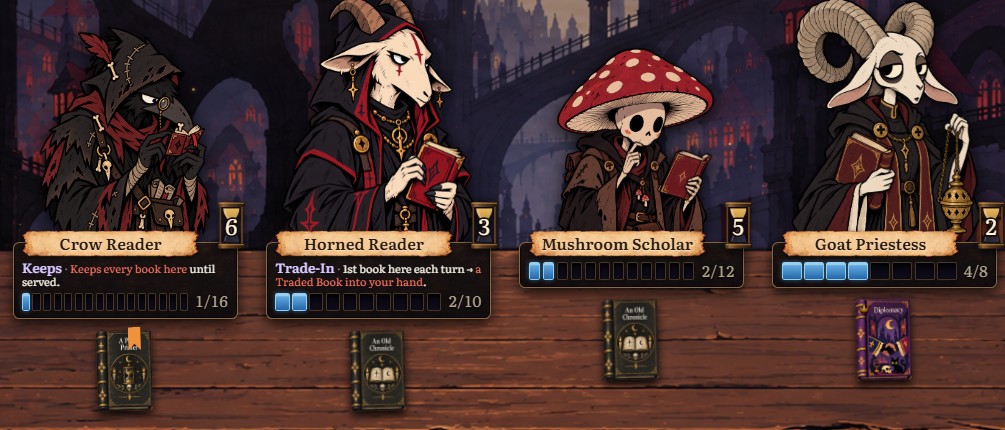Turn 1, books on every visitor